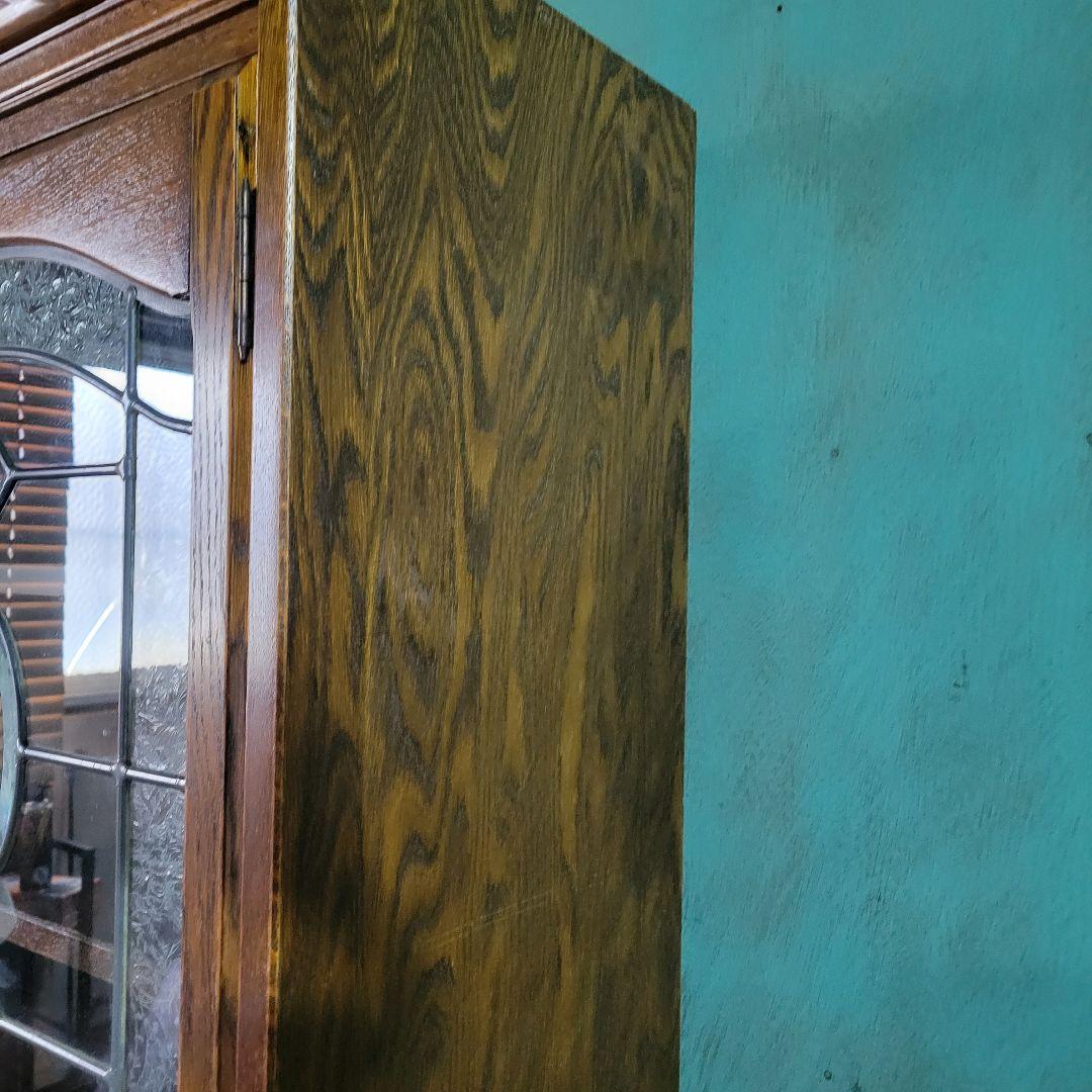 三越家具 Brugge ブルージュ 食器棚 キャビネット 楢材ステンドグラス英国