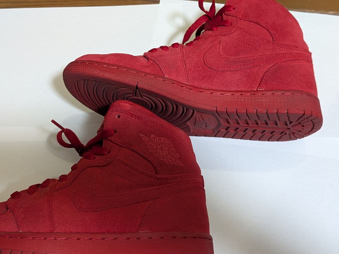 や*ま様 ナイキ エアージョーダン レッド スエード ハイカットシューズ