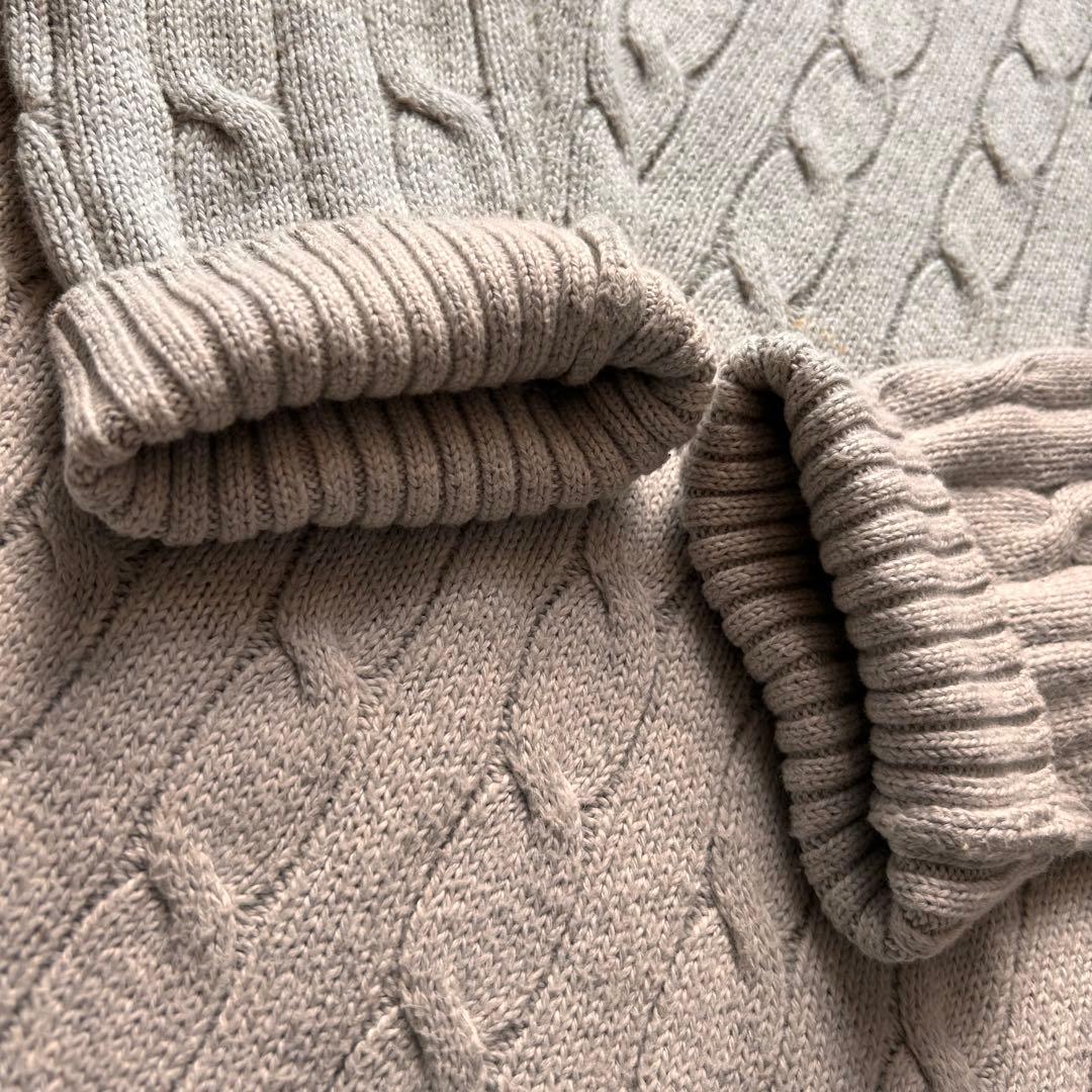 POLO RALPH LAUREN グレー　ライトグレー　ケーブルニット L 綿