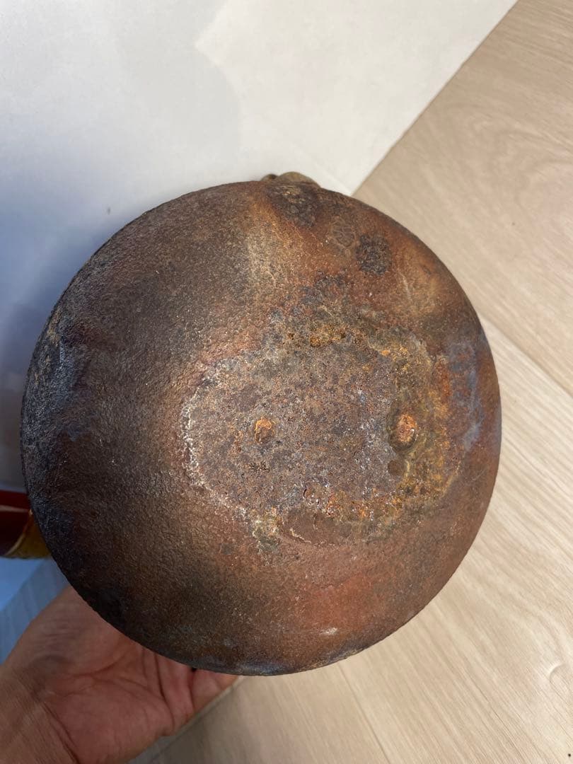 南部鉄瓶 盛岡南部 亀印 霰文様 ヴィンテージ 鉄瓶 湯釜