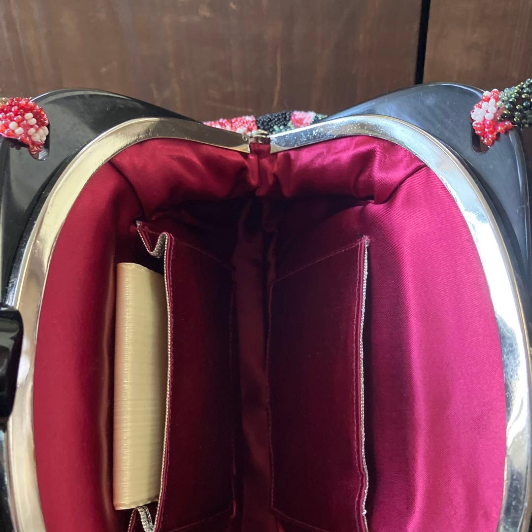 和装 総ビーズバッグ はしもと 刺繍 昭和レトロ 着物