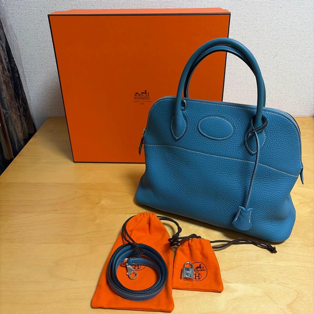 極美品‼️ HERMES エルメス　ボリード　31 ブルージーン　付属品全てあり