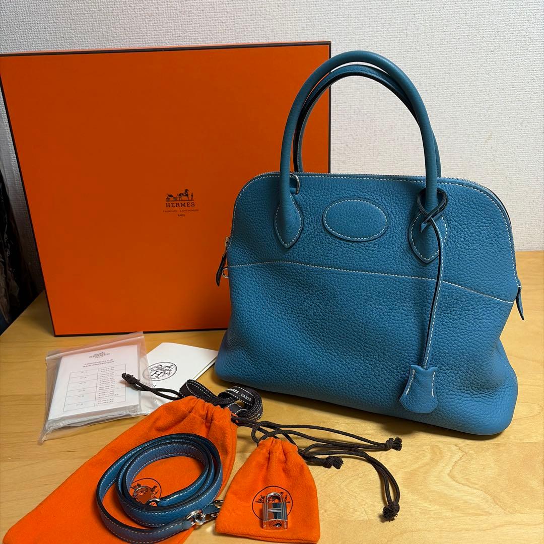 極美品‼️ HERMES エルメス　ボリード　31 ブルージーン　付属品全てあり