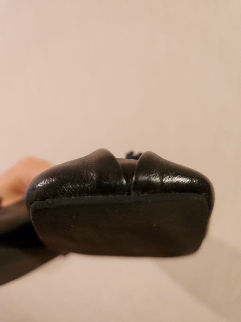 GRISE 24.0 黒 プリーツフラットシューズ