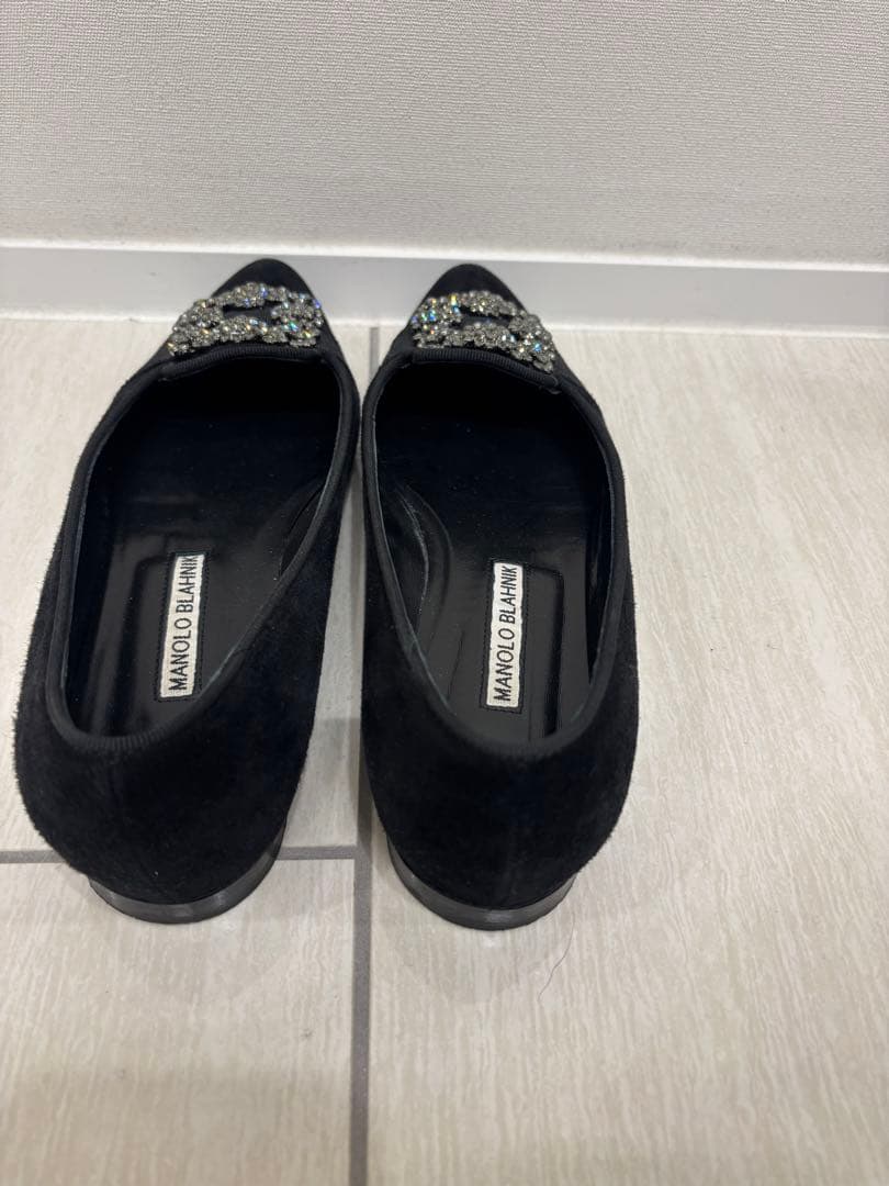 MANOLO BLAHNIK マノロブラニク　バレエシューズ/ ブラック