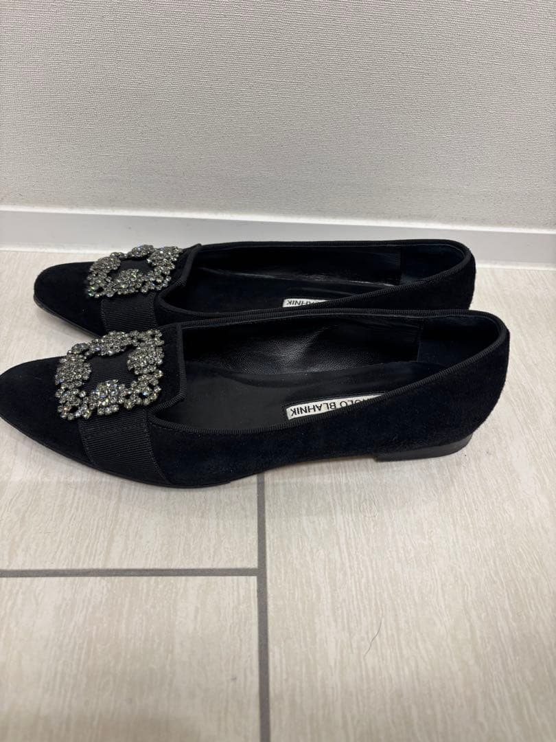 MANOLO BLAHNIK マノロブラニク　バレエシューズ/ ブラック