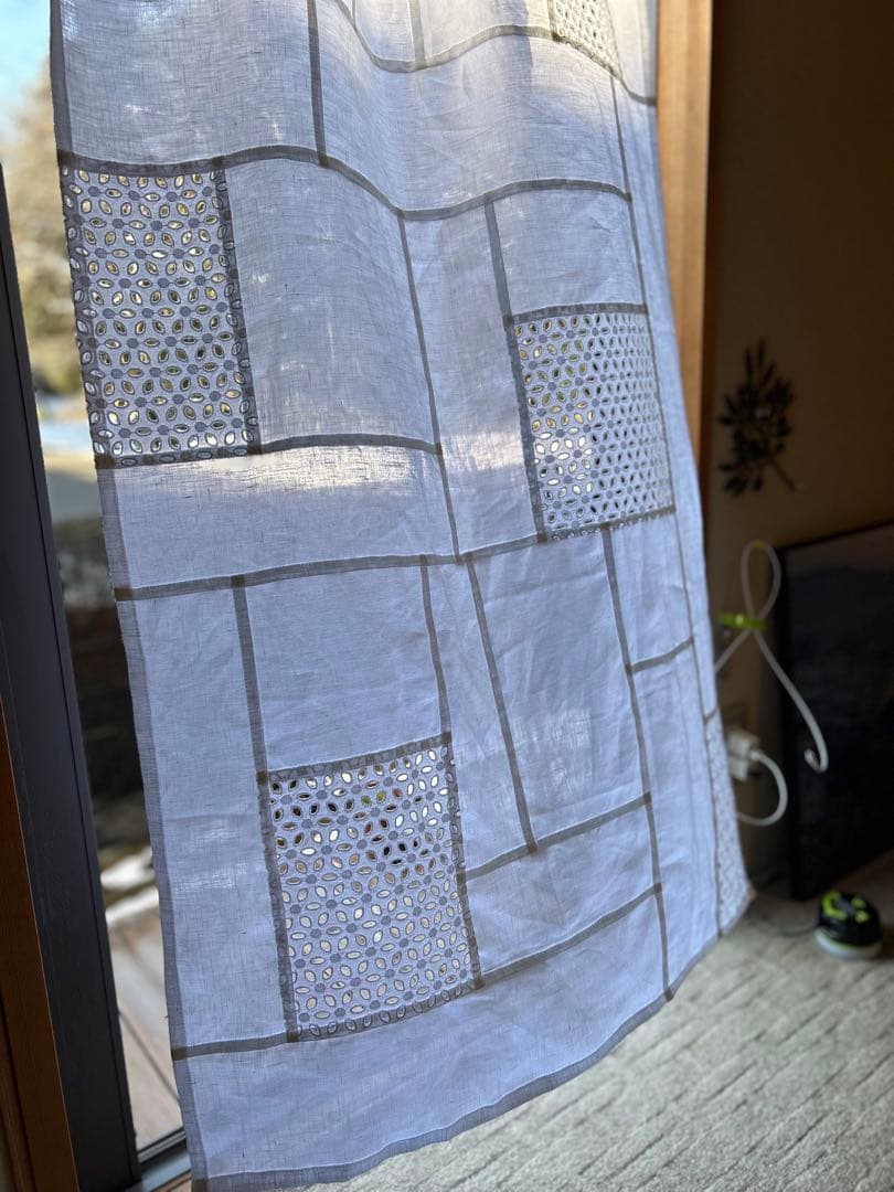 「ベルギーリネンと花刺繍」ポジャギ