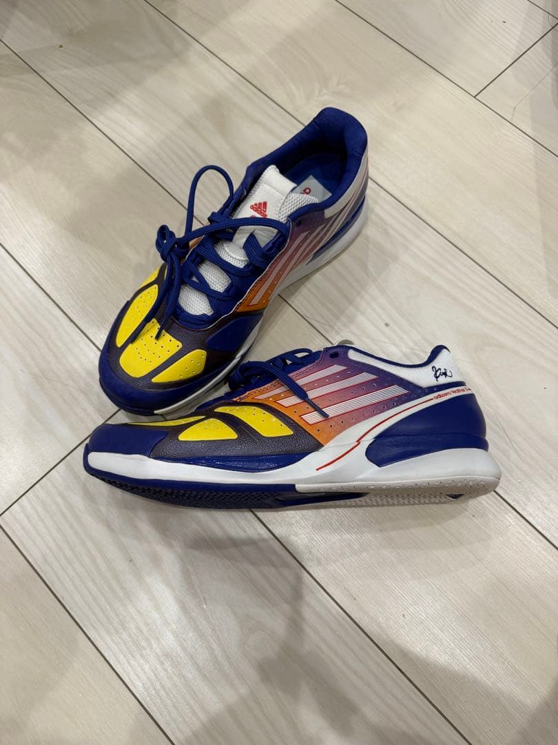 adidas テニスシューズ 青/黄