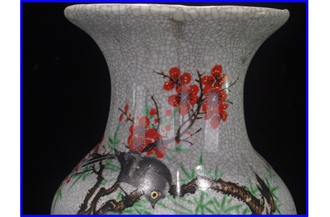 中国 清時代　在銘手描き花瓶 美術品　激安骨董品 DE1040B12-5