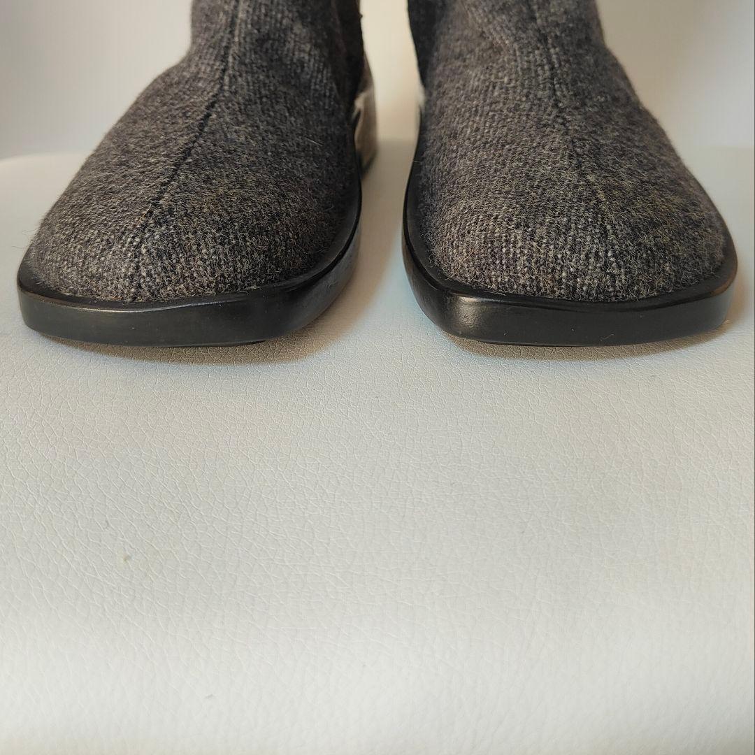 PRADA プラダ　ブーツ　ウール　サイドジップ　グレー　36 23cm