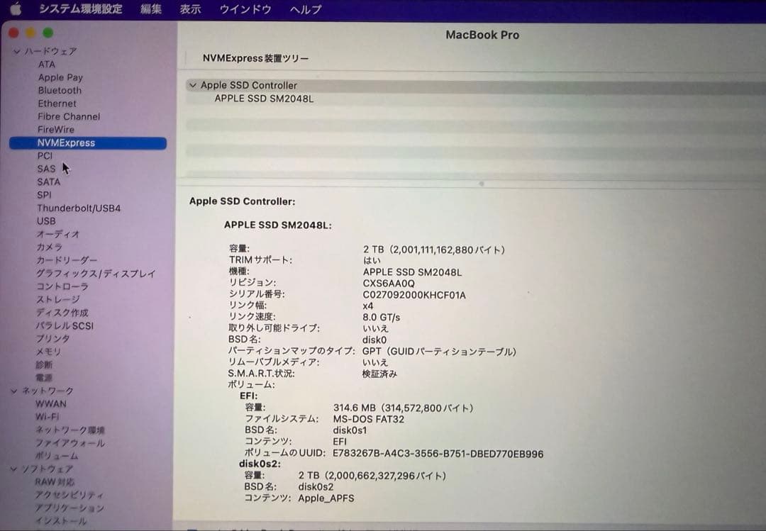 MacBook Pro 15, 2016 2テラSSD 16メモリ完全オーダー品