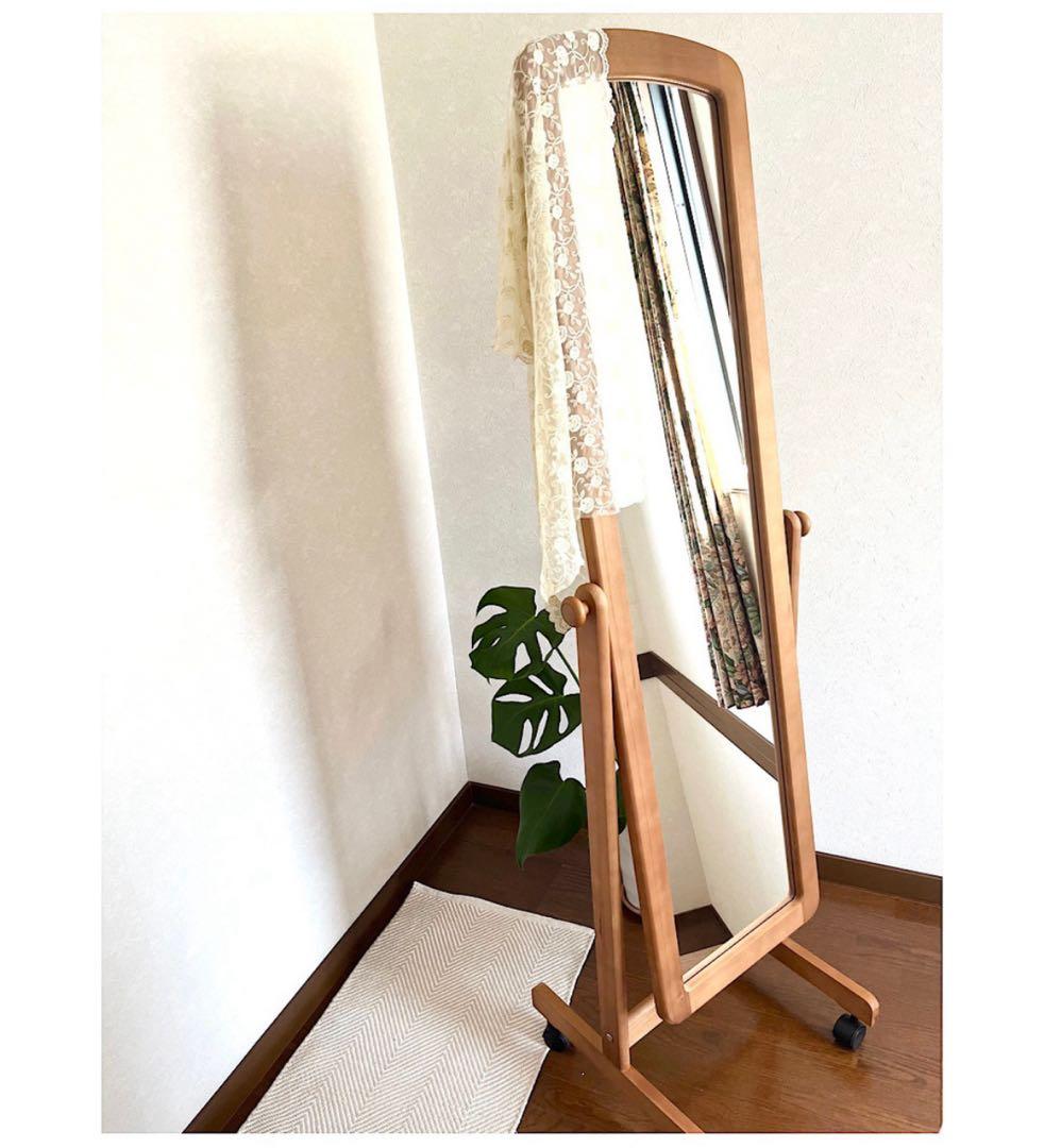 【日本製】全身鏡　スタンドミラー　アンティーク調