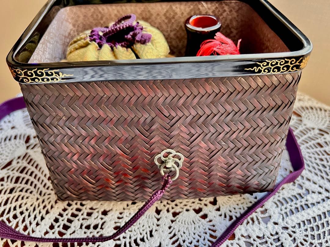 ☆御所籠一式　茶篭　茶道具　野点道具 桐製共箱入り