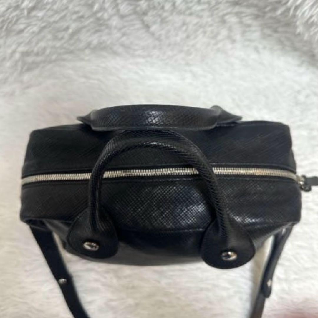 LONGCHAMP ロンシャン　クアドリ　2way ショルダーバック レザー 黒