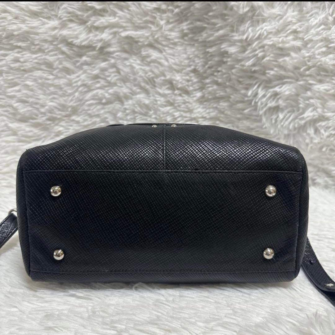 LONGCHAMP ロンシャン　クアドリ　2way ショルダーバック レザー 黒