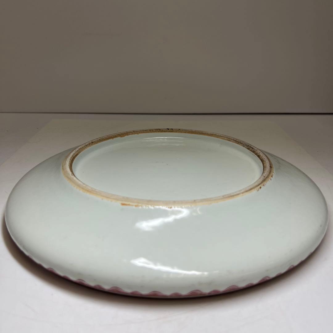 中国清時代　釉裏紅獅子図大鉢　幅約26㎝　東Y8-0203☆2Fトコサ