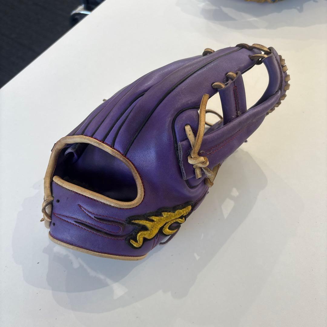 Ryu 限定紫色 レザー製 軟式野球グローブ