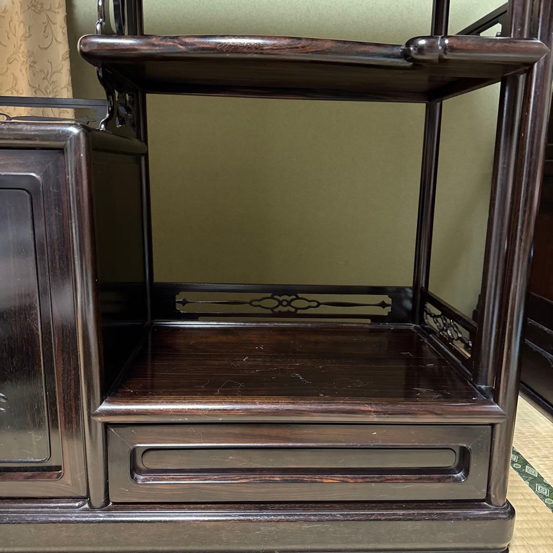 茶箪笥 ダークブラウン 破損あり