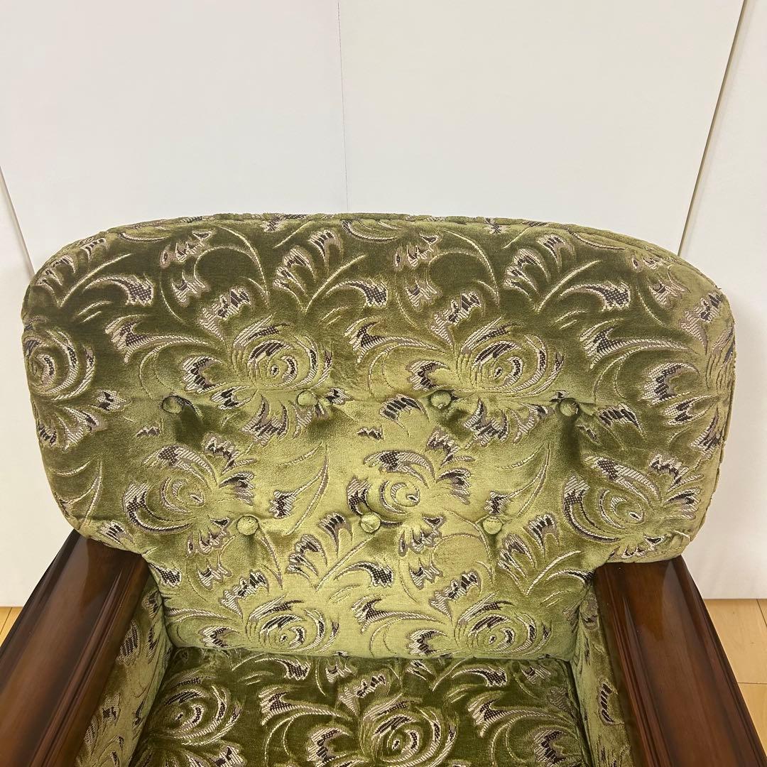 オールドカリモク　金華山　1人ソファ　グリーン　カリモク　karimoku