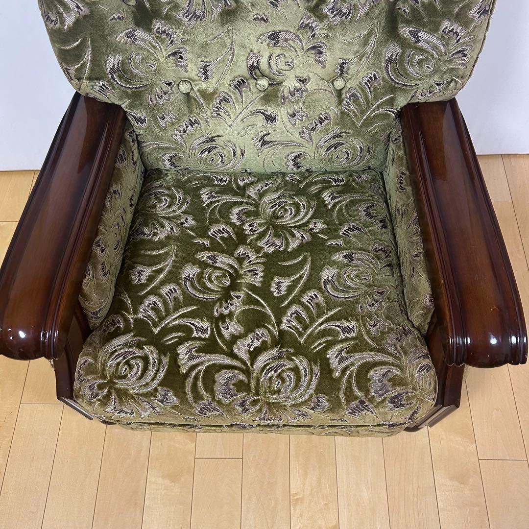 オールドカリモク　金華山　1人ソファ　グリーン　カリモク　karimoku