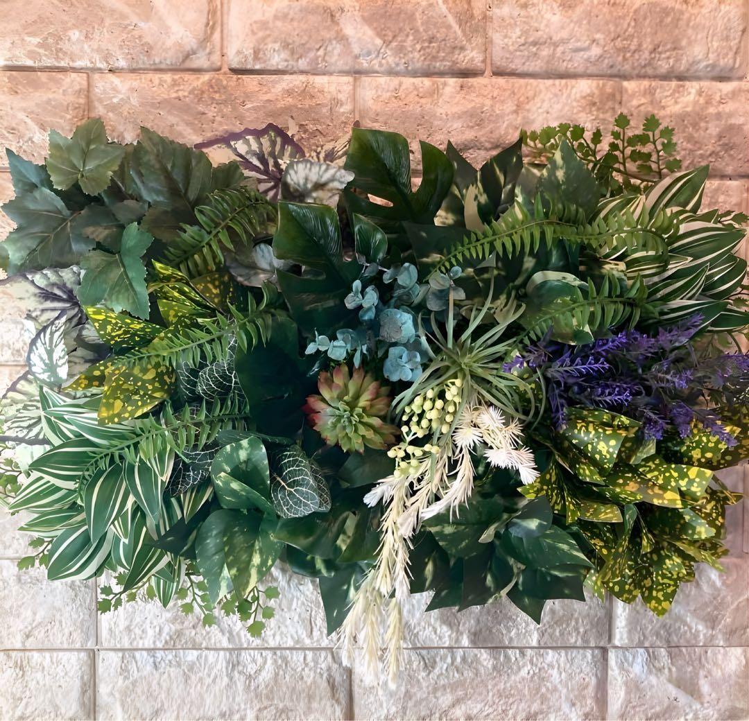 光触媒　人工観葉植物　ウォールグリーン　フェイクグリーン　壁掛け　402060@