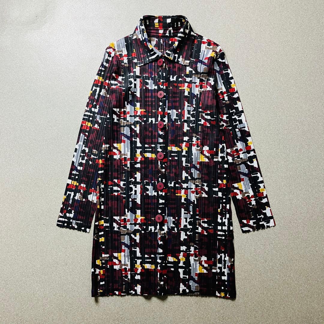 【美品✨Lサイズ】プリーツプリーズ ロングシャツ イッセイミヤケ