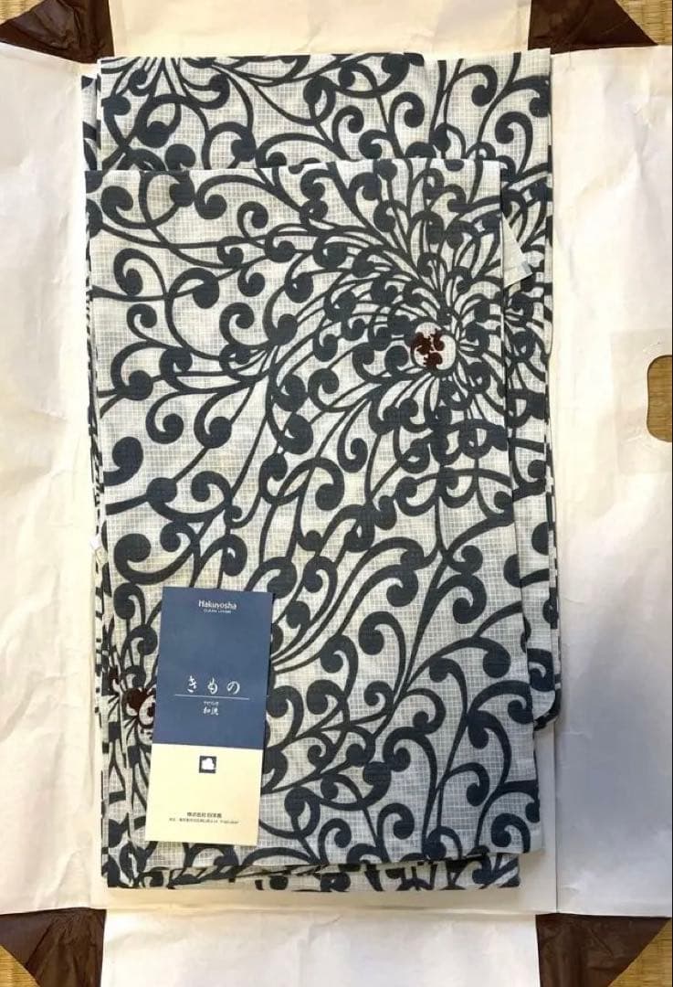 竺仙綿紅梅　浴衣・帯セット　夏訪問着