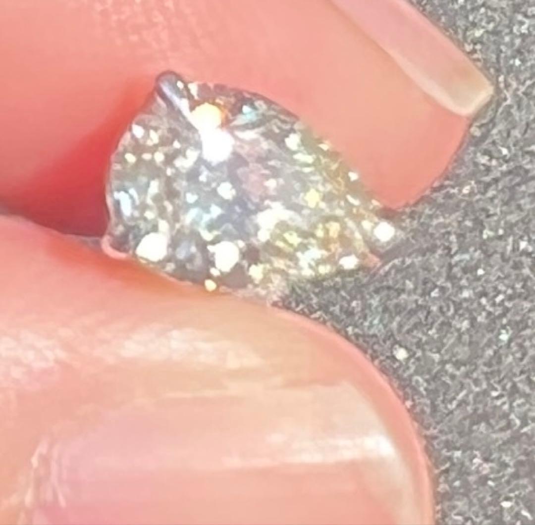 天然ダイヤモンドピアス 片耳 1.052ct Pt ペアシェイプカット
