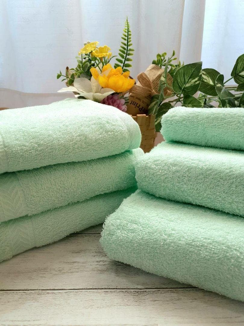 泉州タオル 800匁ライトグリーンバスタオルセット８枚入 タオル新品 まとめ売り