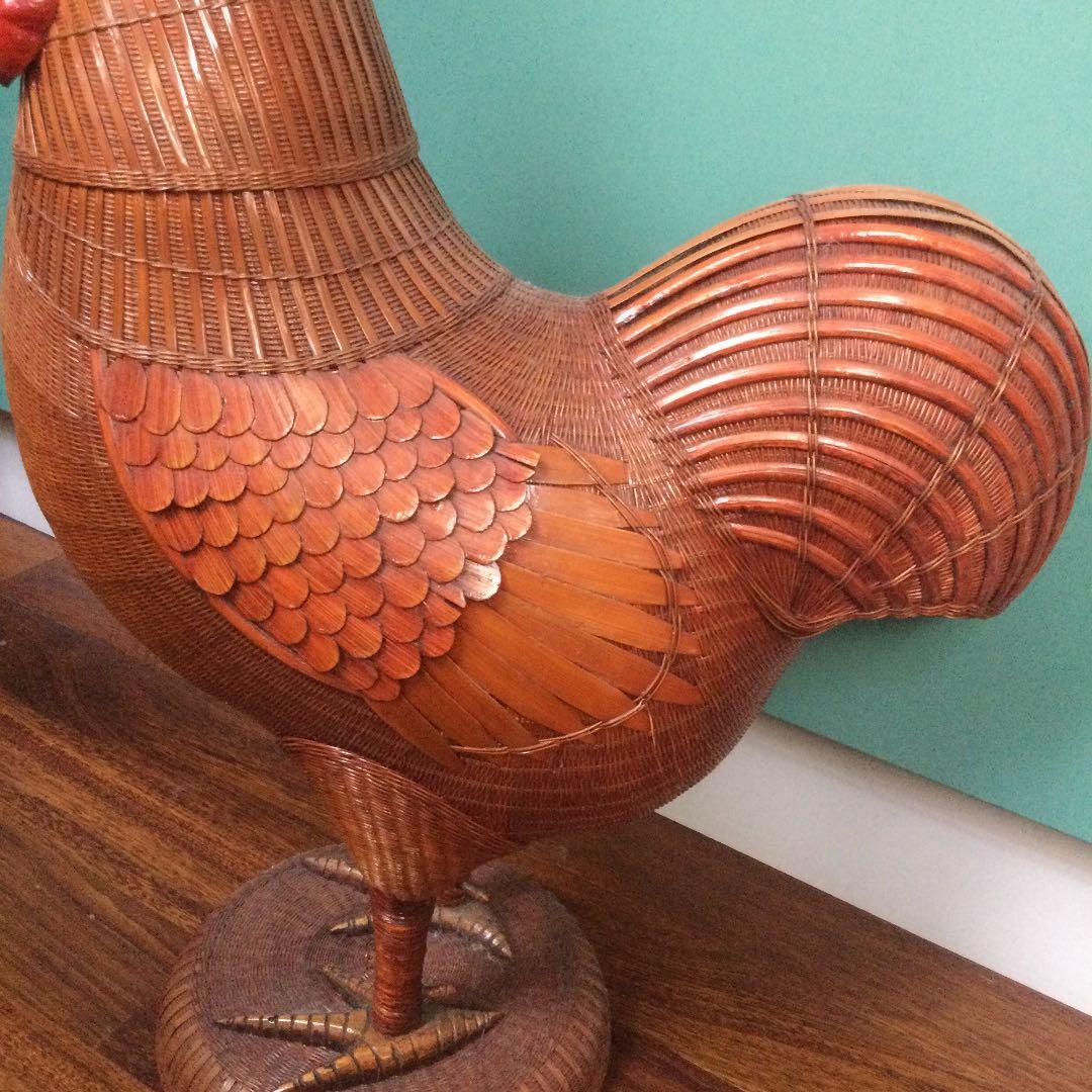 竹細工の鶏、70年代中国輸出品