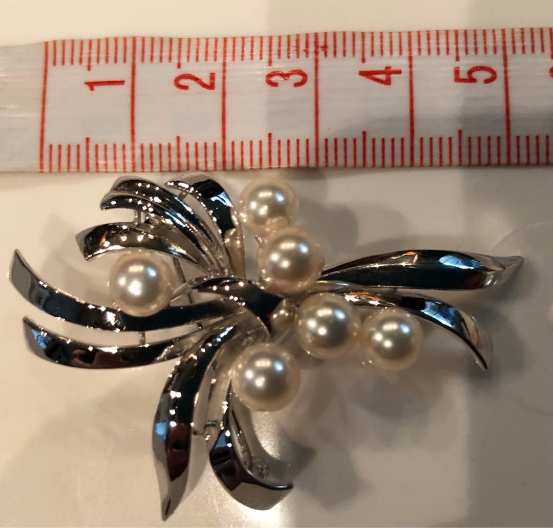 925シルバー6粒・本真珠ブローチ兼ペンダントトップ