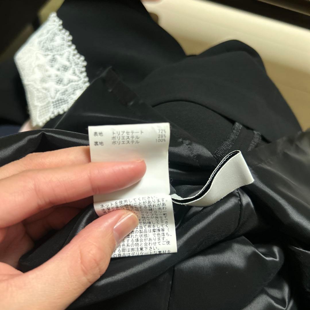 ANAYI 襟レース膝丈ワンピース