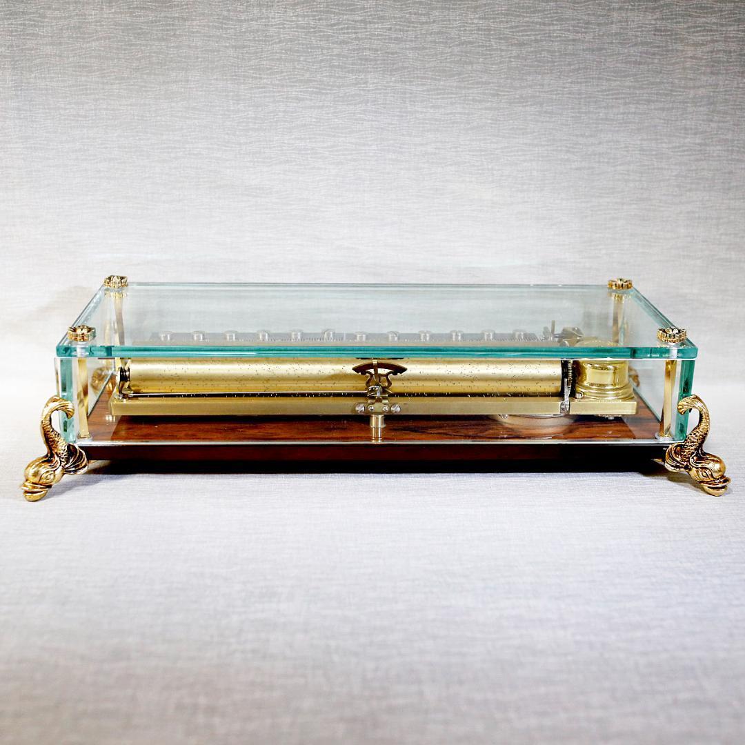 リュージュ 最高級 オルゴール クリスタル １４４弁 モーツァルト ３曲