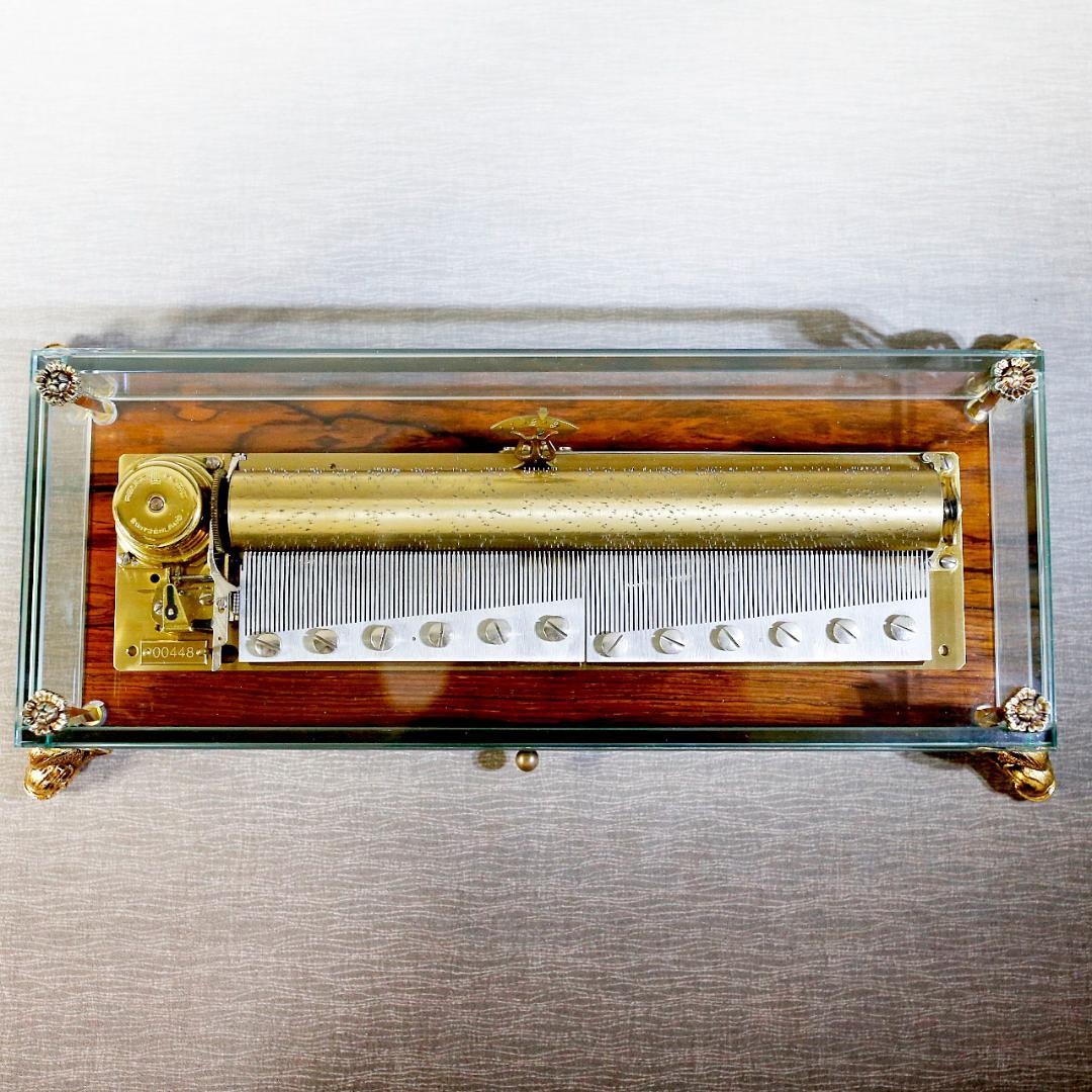 リュージュ 最高級 オルゴール クリスタル １４４弁 モーツァルト ３曲