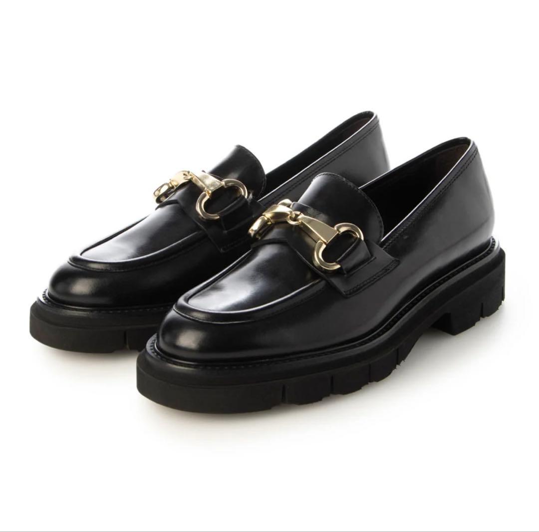 ルカグロッシ ビットローファー イタリア製 38 ブラック タンクソール 厚底