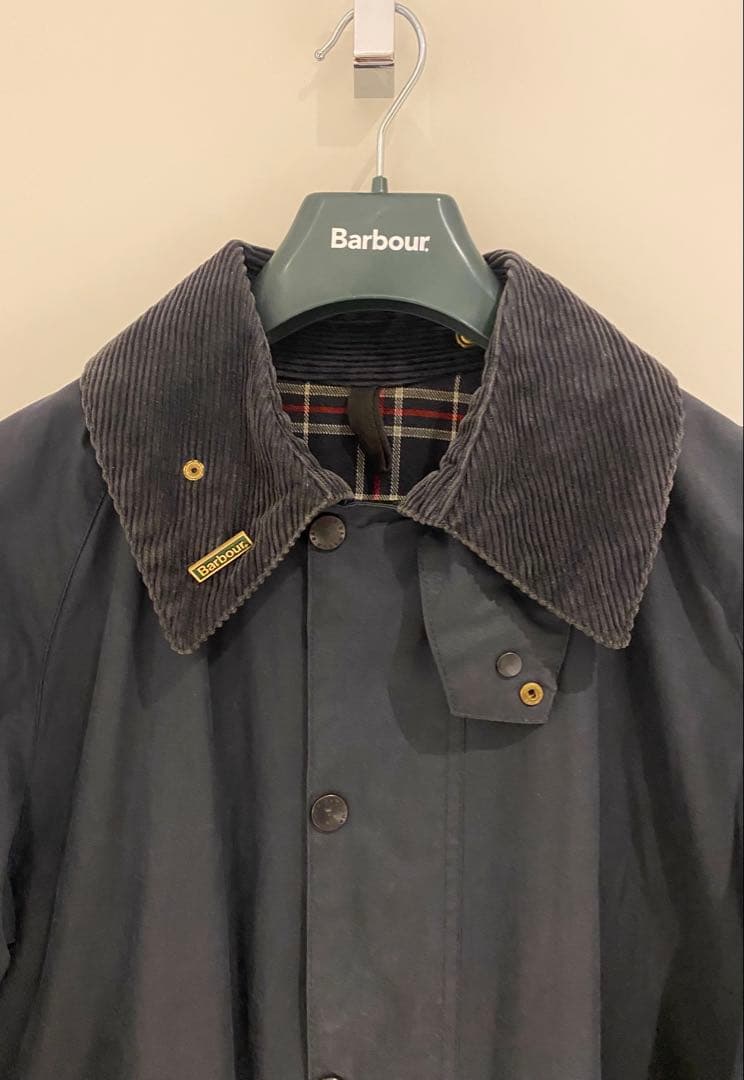 【状態良好】90s Barbour Burghley バーレイ ネイビー c40
