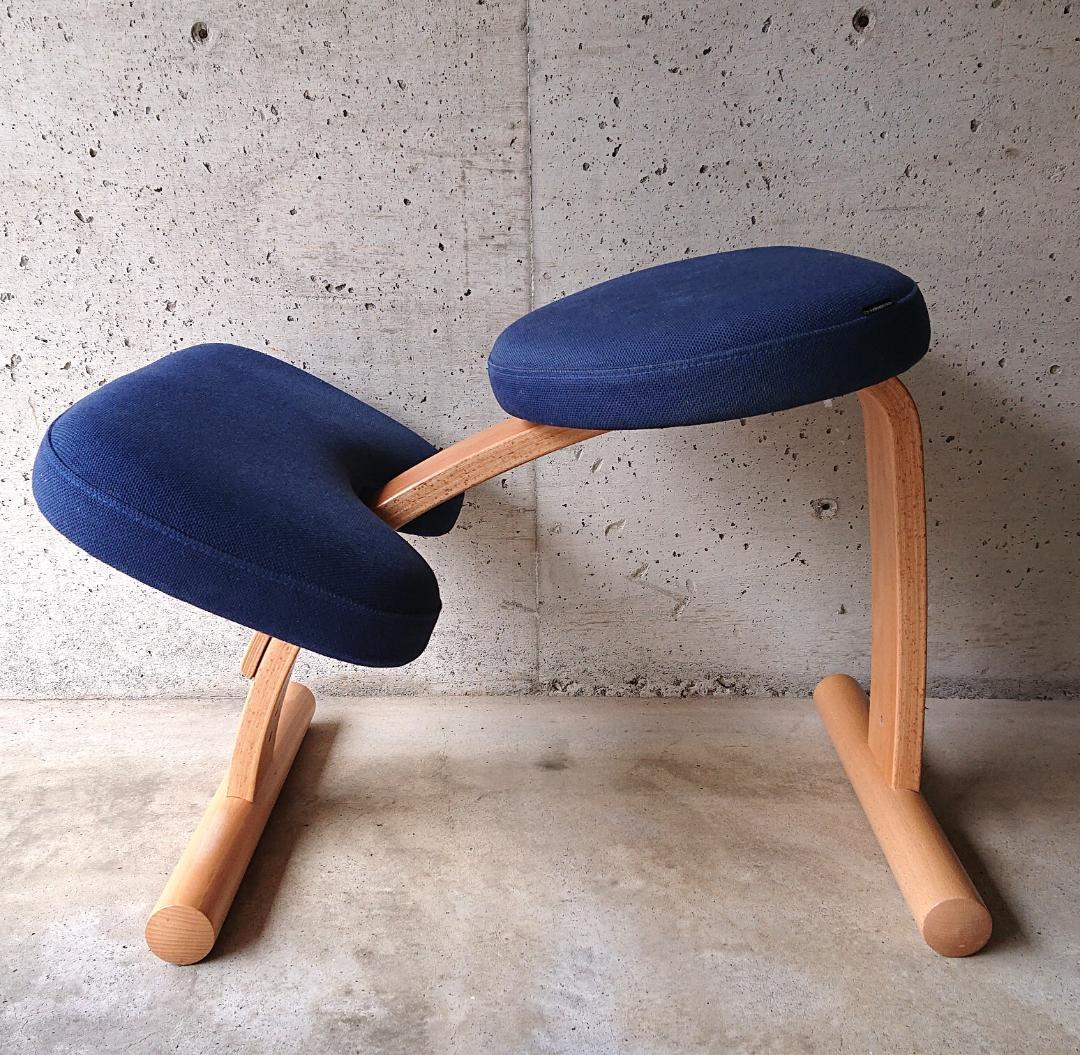 【美品】サカモトハウス バランスチェアイージー　ブルー(ショートフレーム)