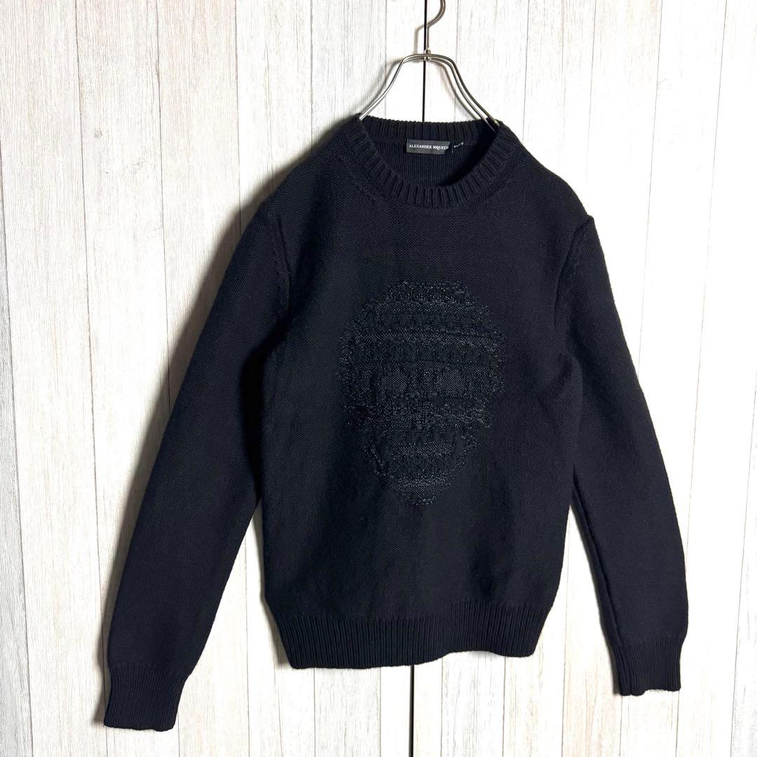 3323【希少】 アレキサンダーマックイーン カシミヤ混 スカルロゴ ニット