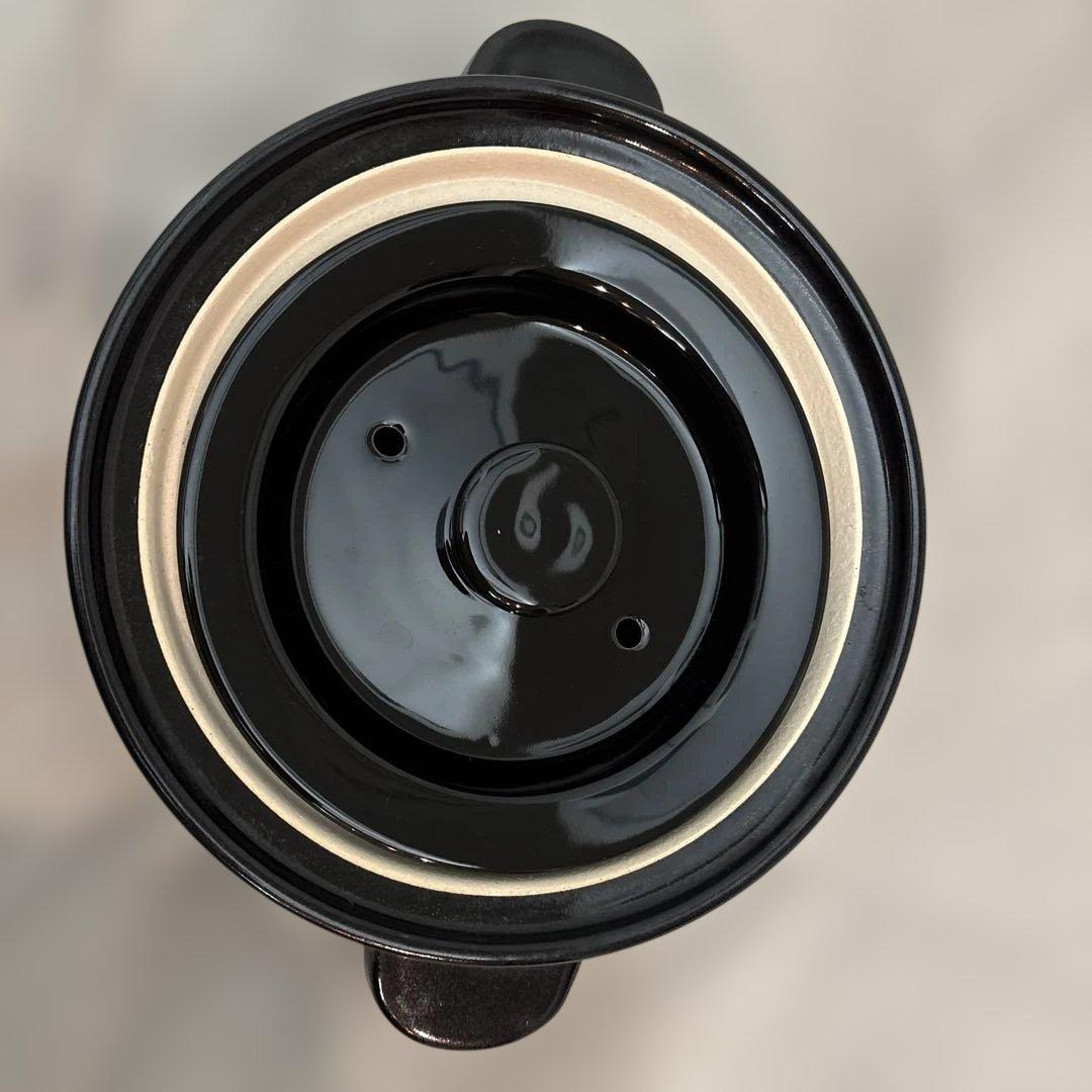 【良品】長谷園　かまどさん　二合　しゃもじ付　土鍋　2合炊き