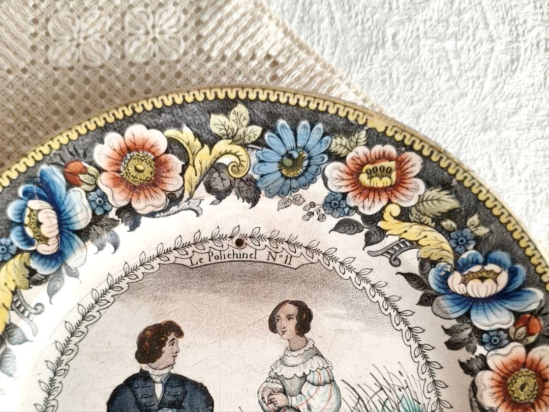 【プップさま】antique ❀ 美しい転写の アンティーク プレート