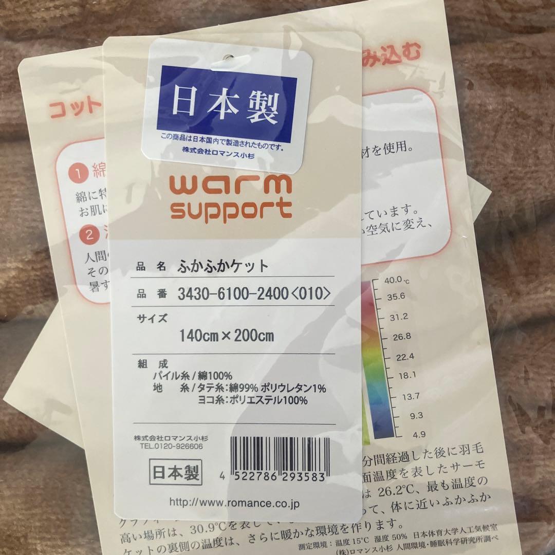 【お値打ち】新品・未使用ロマンス小杉　ふかふかケット　140×200