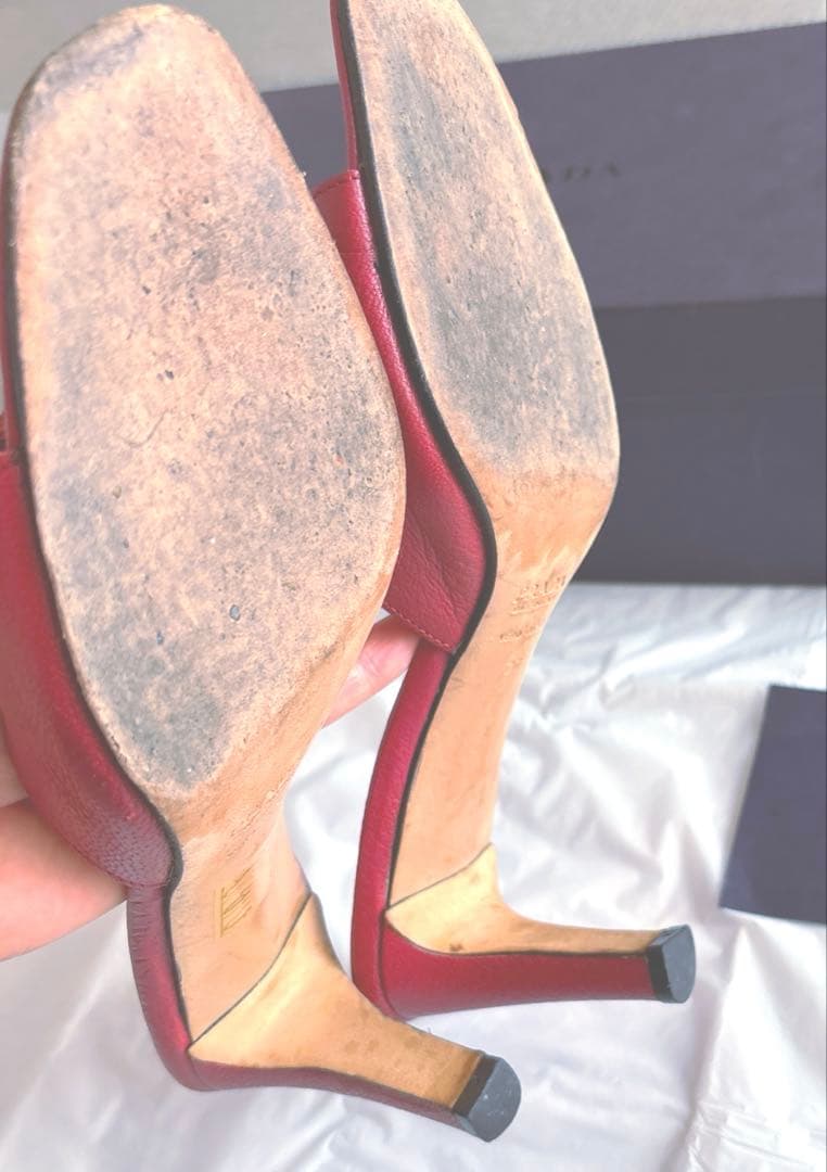 PRADA レッド ミュール 靴