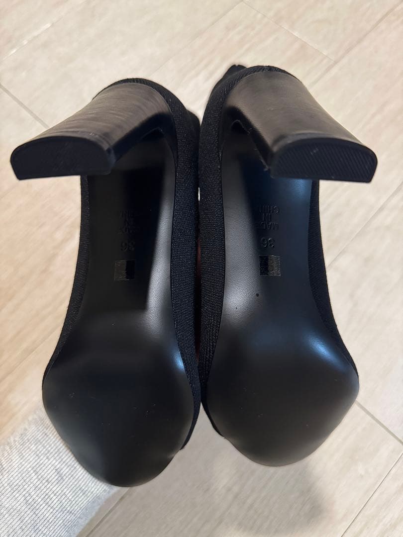 【新品未使用】鈴木亜美　プロデュース オープントゥニットソックスブーツ 黒　S