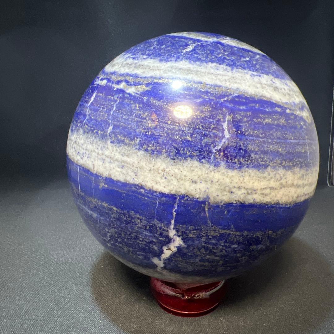 【3.9kg/133mm】ラピスラズリ スフィア 3種鉱石 同心円 台座付き