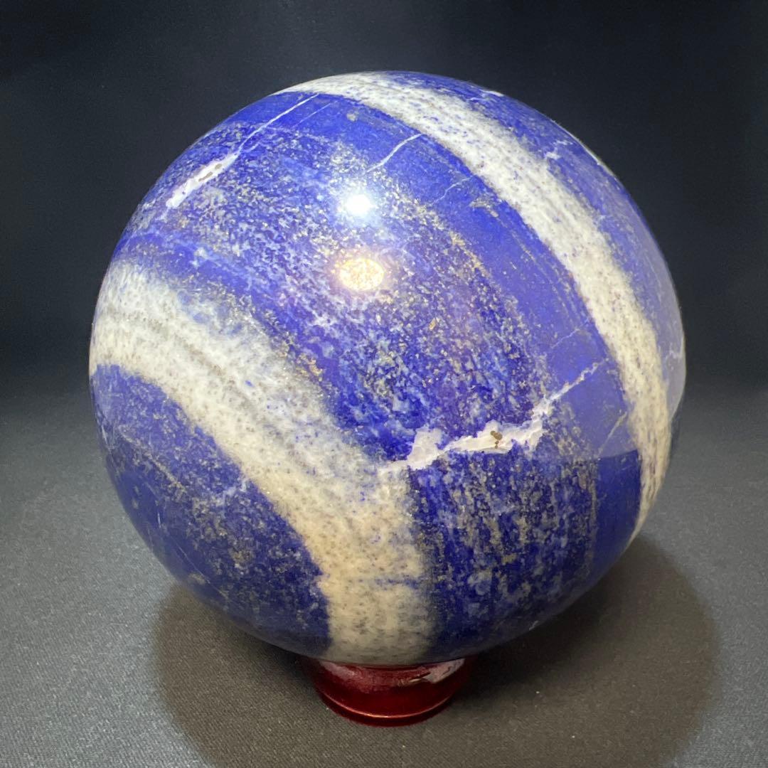 【3.9kg/133mm】ラピスラズリ スフィア 3種鉱石 同心円 台座付き