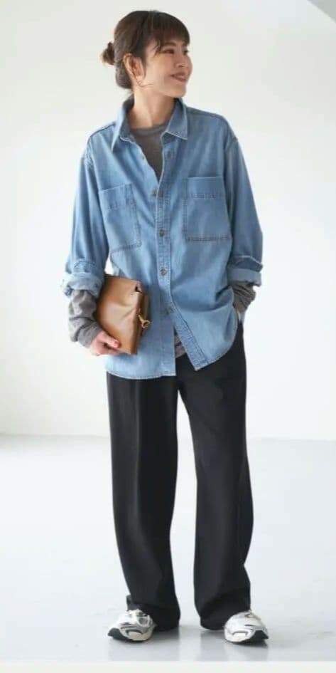 スピックアンドスパン　ライトオンスデニムシャツ