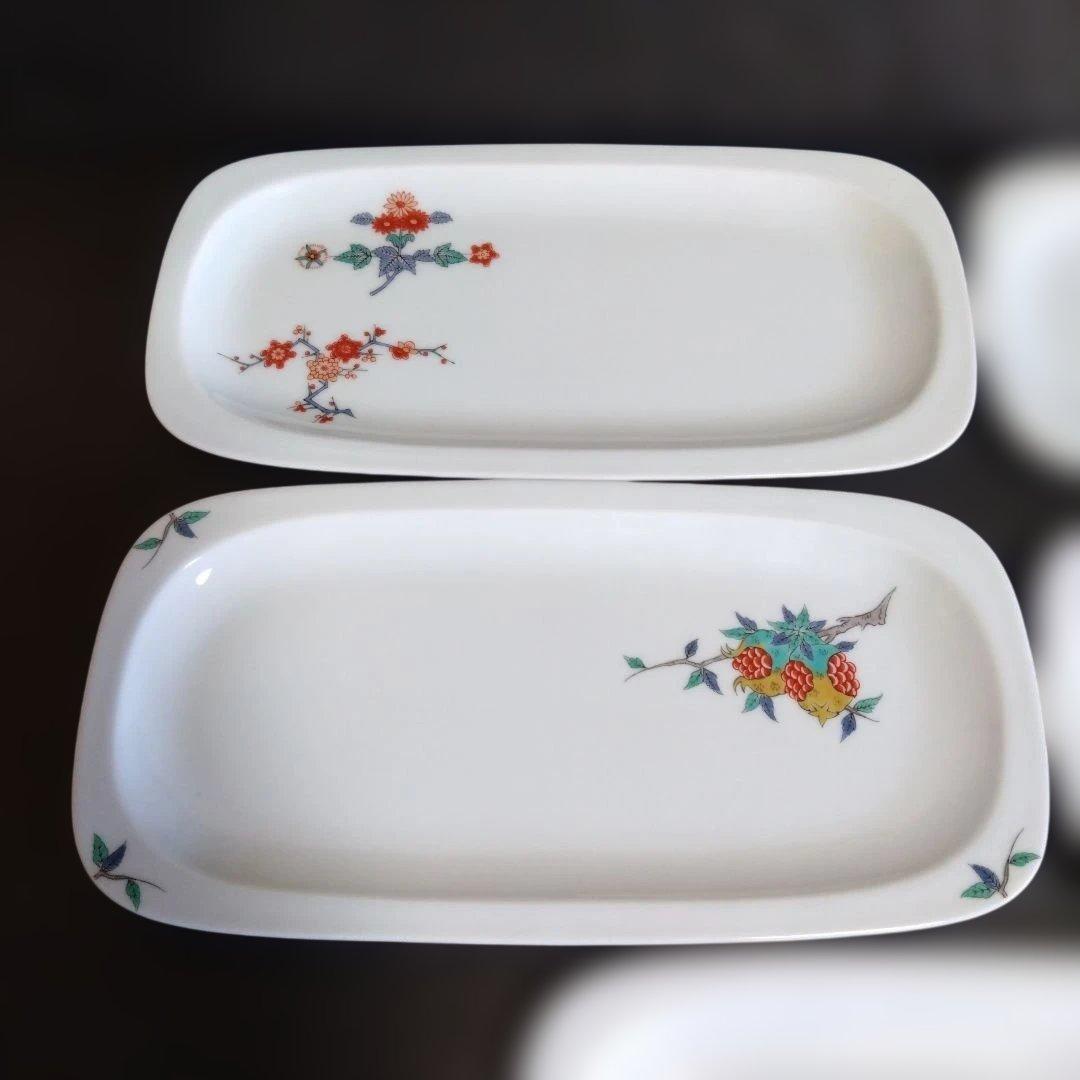 新品 有田焼 十三代柿右衛門窯筆頭絵付師舘林 古琳庵 長皿５枚