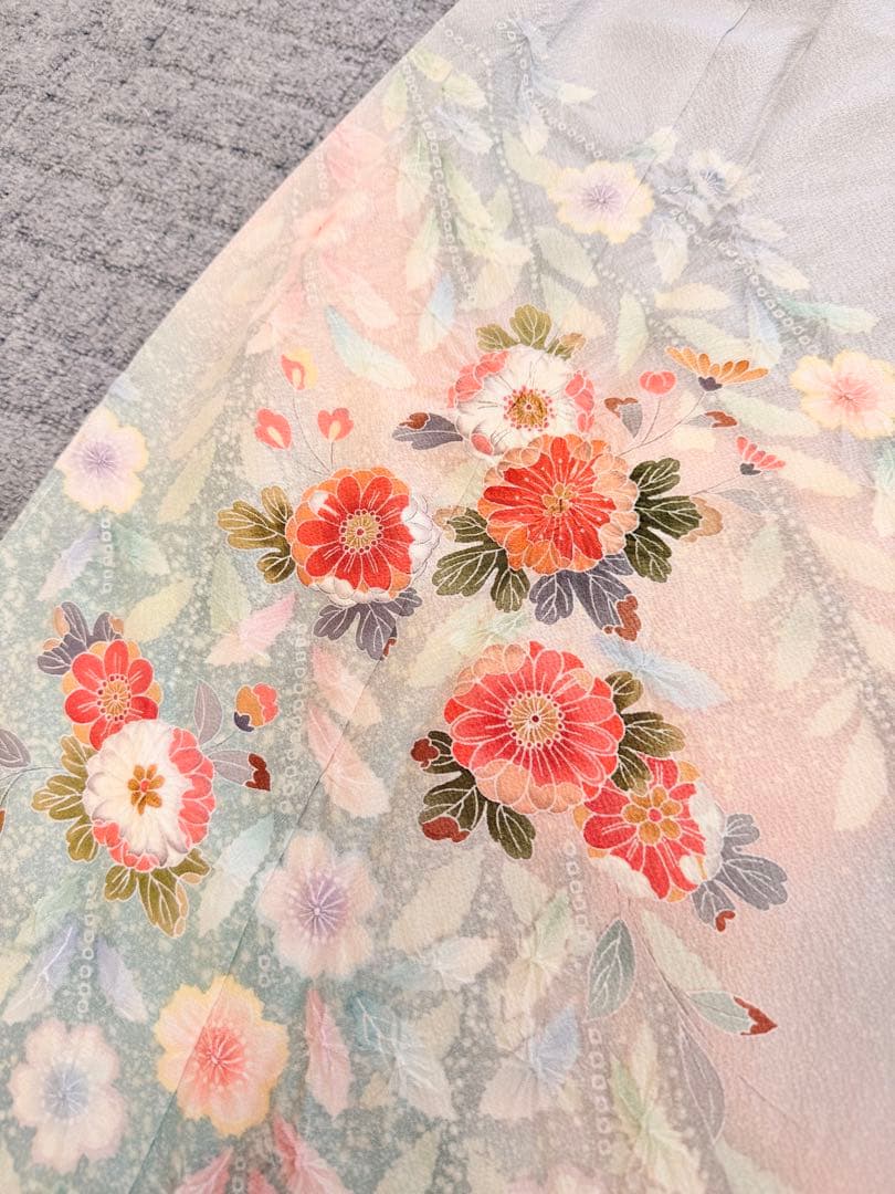 新品 高級 訪問着 正絹 絞り 辻が花 パステルカラー たたき染め ぼかし染め