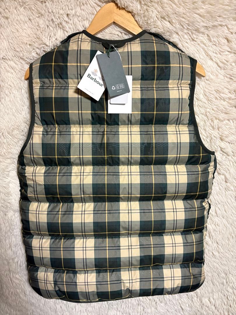 新品未使用 タグ付き　Barbour チェックダウンベスト リバーシブル　L