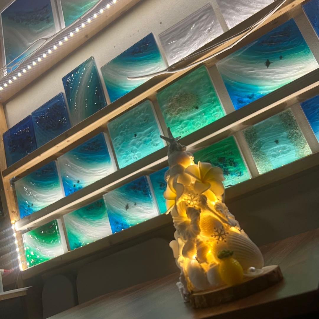 【レジンアート】波紋アート／15cm × 20cm／枠なし